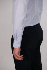 Camicia Tinta Unita Oxford Celeste Fatta a Mano