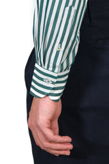Bold Striped Popeline Shirt Green