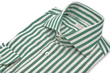 Bold Striped Popeline Shirt Green
