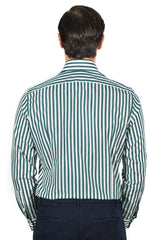 Bold Striped Popeline Shirt Green