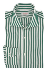 Bold Striped Popeline Shirt Green