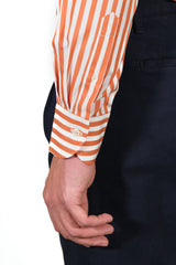 Bold Striped Popeline Shirt Orange