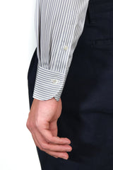 Striped Popeline Shirt Grey