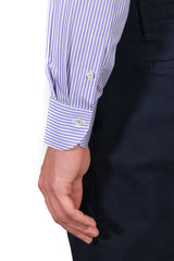 Striped Popeline Shirt Purple