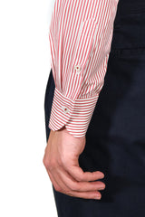 Camicia Righe Popeline Rossa