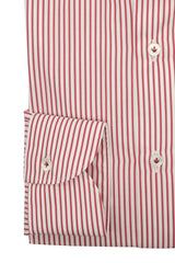 Camicia Righe Popeline Rossa