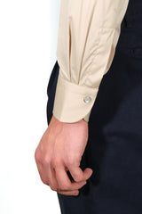 Beige Tex Model Shirt - Italian Cotton - Handmade in Italy