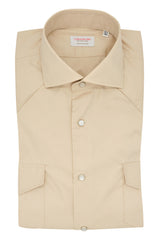 Beige Tex Model Shirt - Italian Cotton - Handmade in Italy