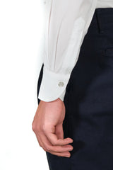 White Tex Model Shirt - Italian Cotton - Handmade in Italy