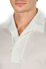 One Piece White Jersey Silk Polo Shirt