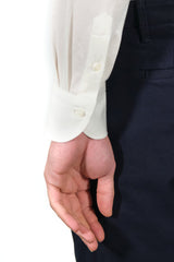 Off White Jersey Silk Polo Shirt Handmade