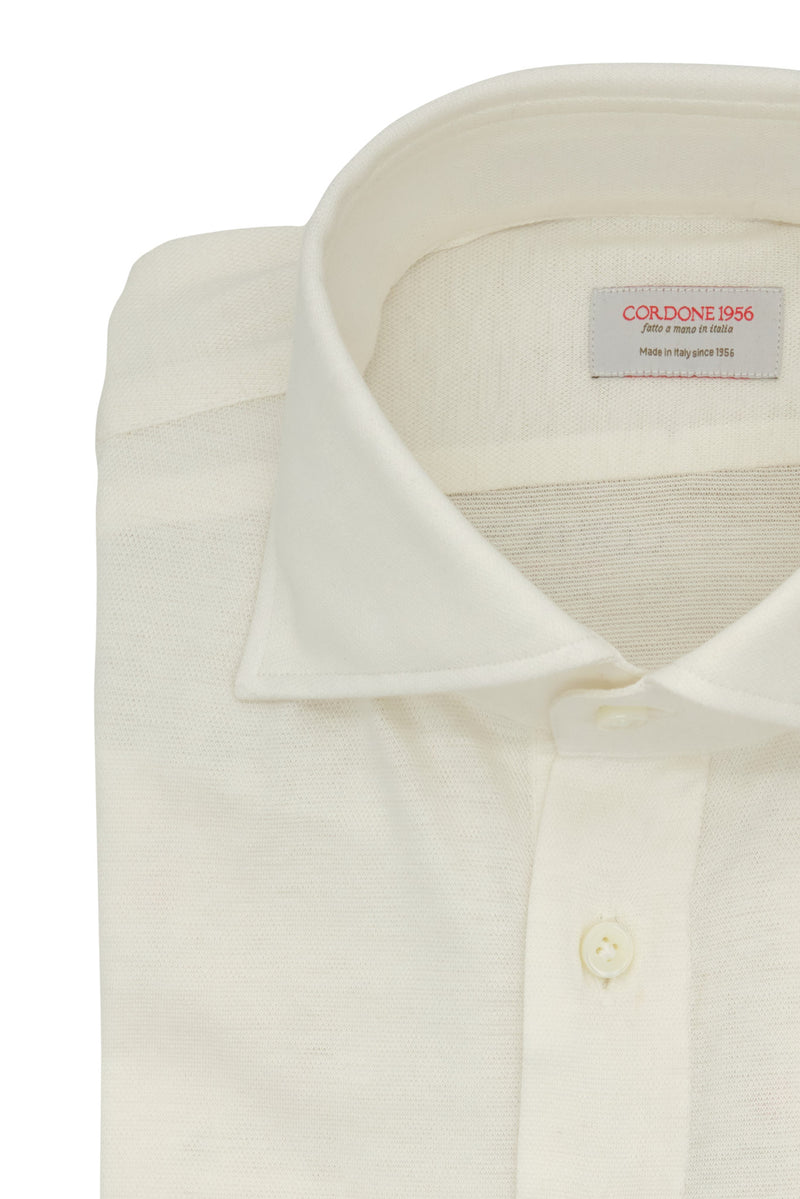White Polo Shirt  - Silk Cotton - Handmade in Italy