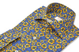 Hawaii Shirt Floral Blue - Italian Cotton - Handmade in Italy