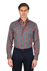 Hawaii Shirt Floral Green - Italian Cotton - Handmade in Italy