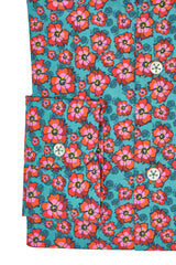 Hawaii Shirt Floral Green - Italian Cotton - Handmade in Italy