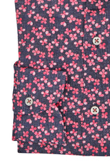 Coral Flowers Shirt - Italian Linen  - Handmade in Italy - Outlet
