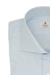 Camicia Pied-De-Poule azzurra in twill Facile Stiro