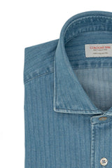 Embossed Denim Light Blue Shirt