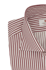 Striped Twill Shirt Red
