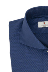 Camicia Dobby Rombi Blu