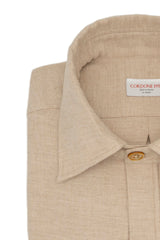 Camicia Safari Over in Flanella Beige
