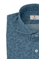 Damask Light Blue Denim Shirt