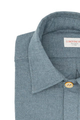 Camicia Safari Over in Flanella Azzurra