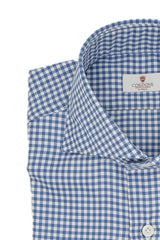 Camicia a quadri blu in twill Facile Stiro