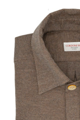 Camicia Safari Over in Flanella Marrone