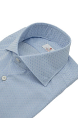 Camicia Dobby a Pois Azzurri
