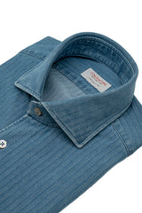 Embossed Denim Light Blue Shirt