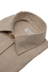 Camicia Safari Over in Flanella Beige