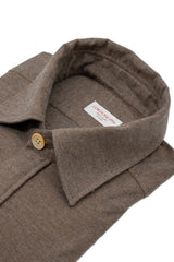 Camicia Safari Over in Flanella Marrone
