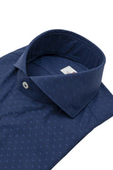 Camicia Dobby a Pois Blu