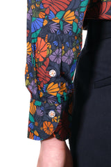 Parots Blu Black - Italian Cotton - Handmade in Italy