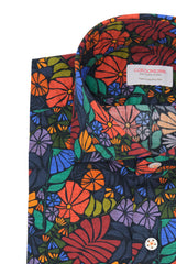 Parots Blu Black - Italian Cotton - Handmade in Italy