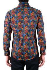 Parots Blu Black - Italian Cotton - Handmade in Italy