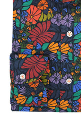 Parots Blu Black - Italian Cotton - Handmade in Italy