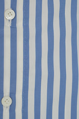 White Collar Bold Striped Azure Popeline Shirt