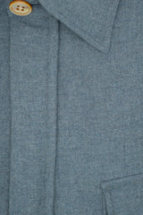Camicia Safari Over in Flanella Azzurra