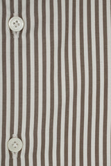Striped Twill Shirt Brown