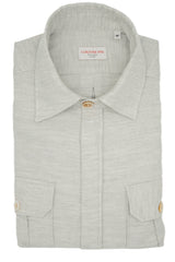 Camicia Over in Flanella Grigio Melange