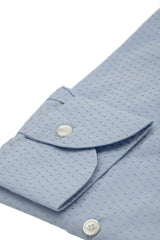 Camicia Dobby a Pois Azzurri