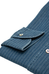 Embossed Denim Blue Shirt