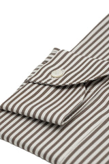Striped Twill Shirt Brown