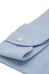 Camicia no stiro tessuto tecnico azzurra