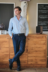 Azure Stretch Popeline Solid Shirt