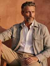 Safari Linen Overshirt Beige — Handmade Italian Linen Shirt | Cordone1956