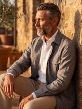 Safari Linen Overshirt Beige — Handmade Italian Linen Shirt | Cordone1956