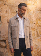Safari Linen Overshirt Beige — Handmade Italian Linen Shirt | Cordone1956